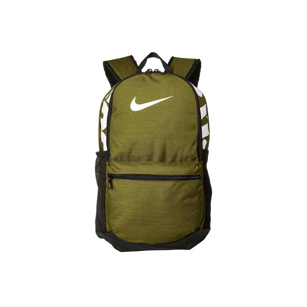 Nike Brasilia JDI Backpack Kids OS Olive Green Graphic Swoosh BA5559-395